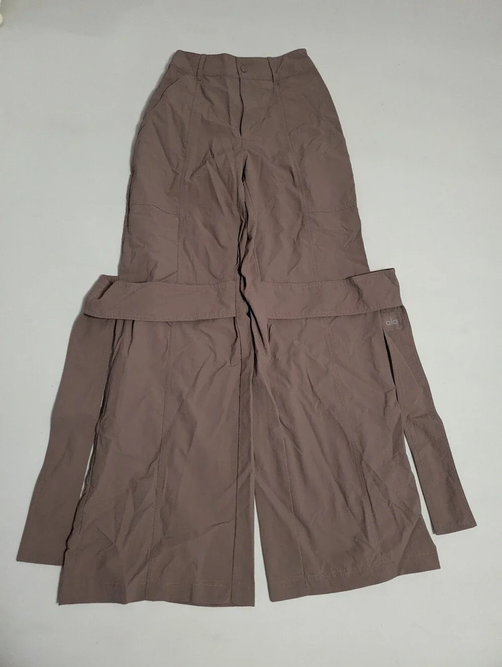 Alo XXS High Waisted Voyager Trousers Mushroom